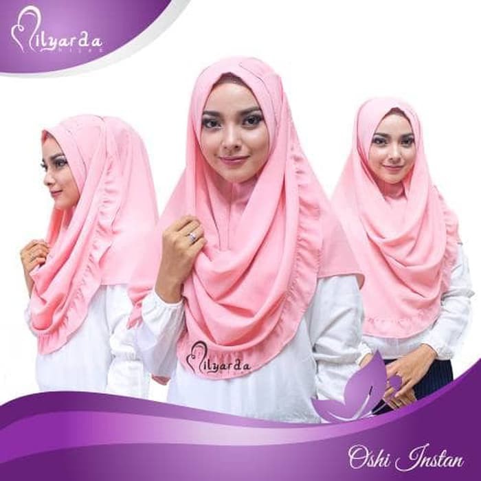 TERMURAH Hijab oshi instan/ kerudung/ jilbab - Biru Muda