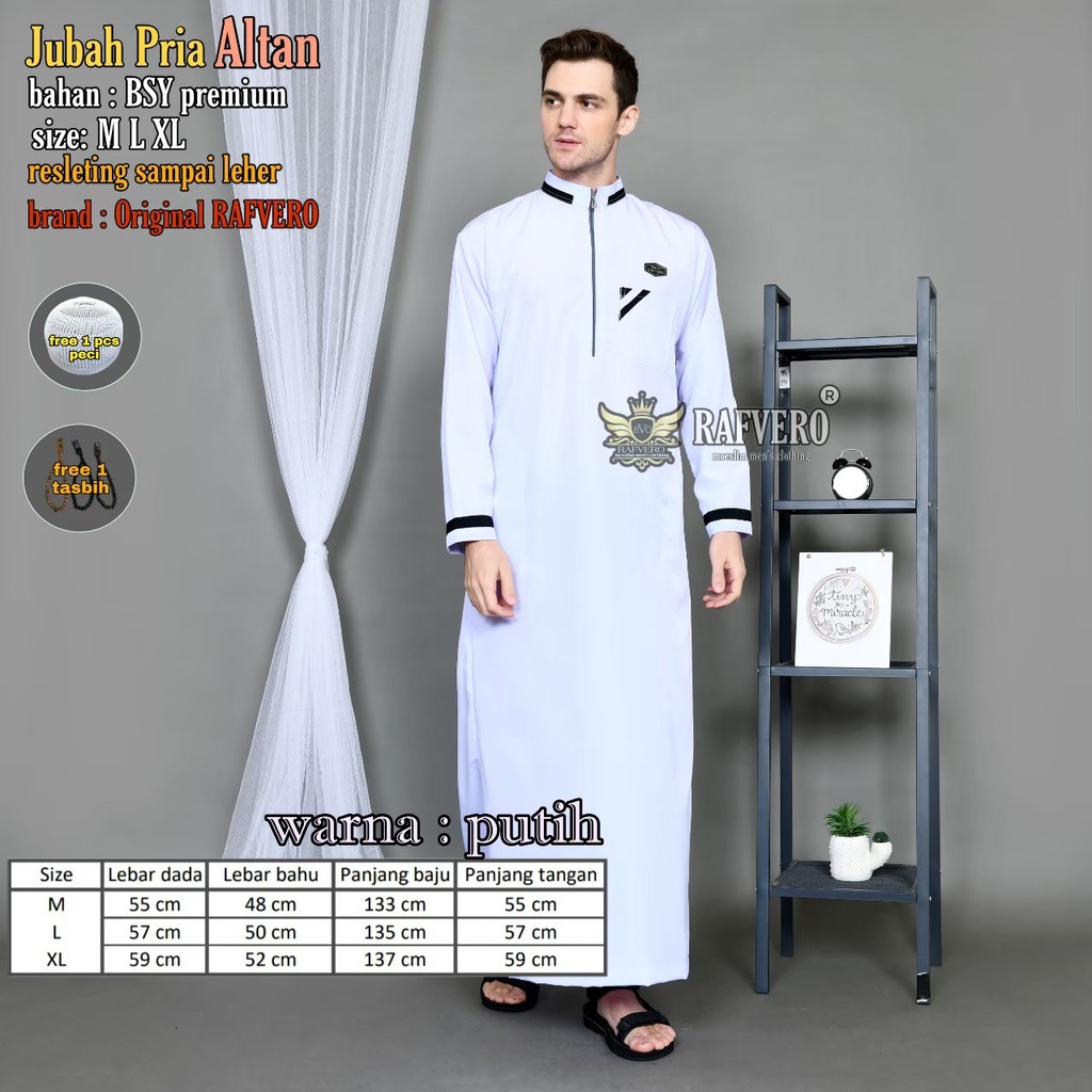 Jubah Pria Altan ORIGINAL RAFVERO - Jubah Pria Terbaru - Jubah Pria Termurah - Jubah Gamis Pria Musl