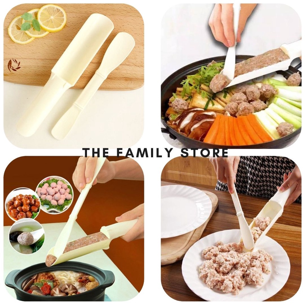 Sendok Cetak Bakso Plastik 1 SET / Alat Cetak Adonan Bakso 2in1 / Cetakan Bakso