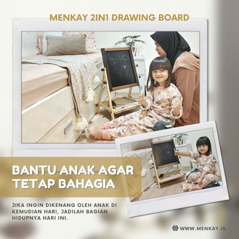 

ABeK - PAPAN TULIS 2IN1 MENKAY (Dua Sisi) READY STOCK