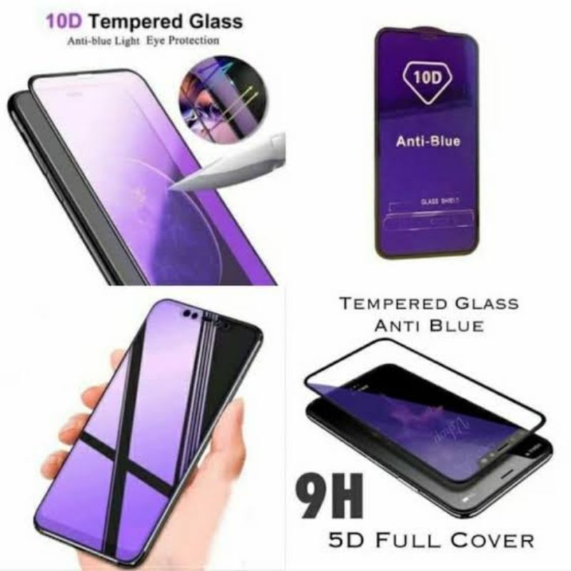 Tempered Glass Blue Ray iPhone 7 7+ 8 8+ iPhone X XS XR XS Max Anti Radiasi Full Lem Full Screen