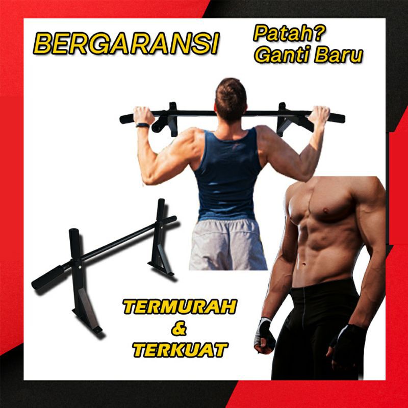 PULLUP PULL CHIN UP BAR HOME IRON GYM DINDING MURAH TERMURAH BERGARANSI KUAT 4 GRIP