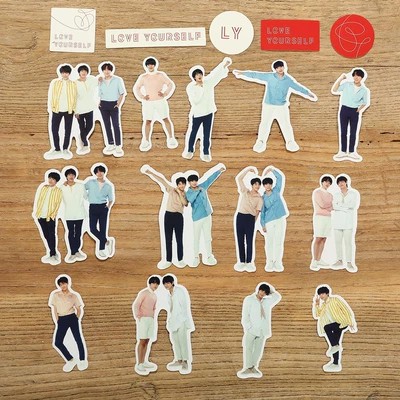 18Pcs Stiker  Kpop BTS  bt21 3D untuk Handphone Smartphone 