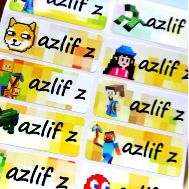 

Label nama anti air stiker waterproof Minecraft