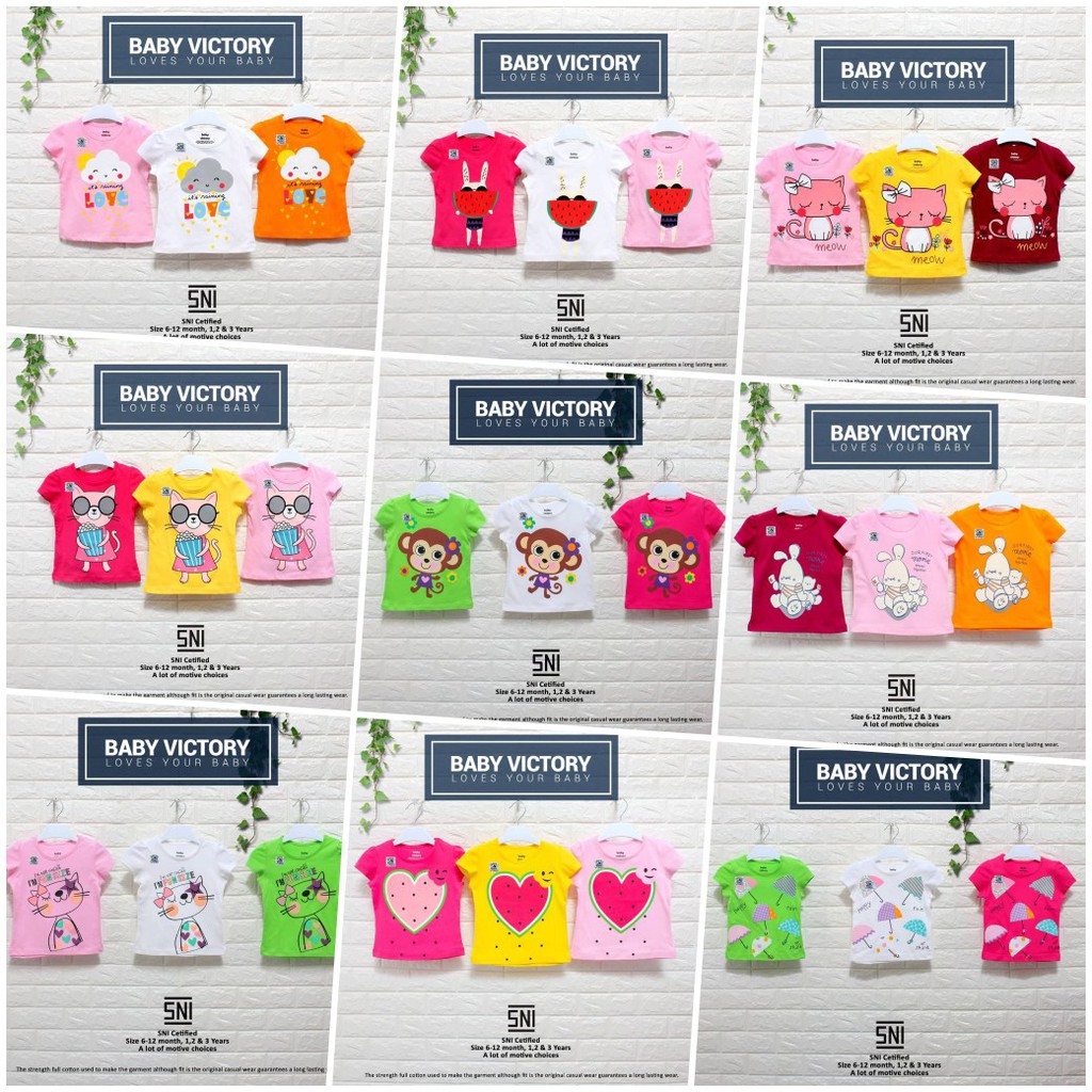 ELLOBEBE Kaos  Anak  Perempuan  Baju Anak  Lakilaki Grosir  