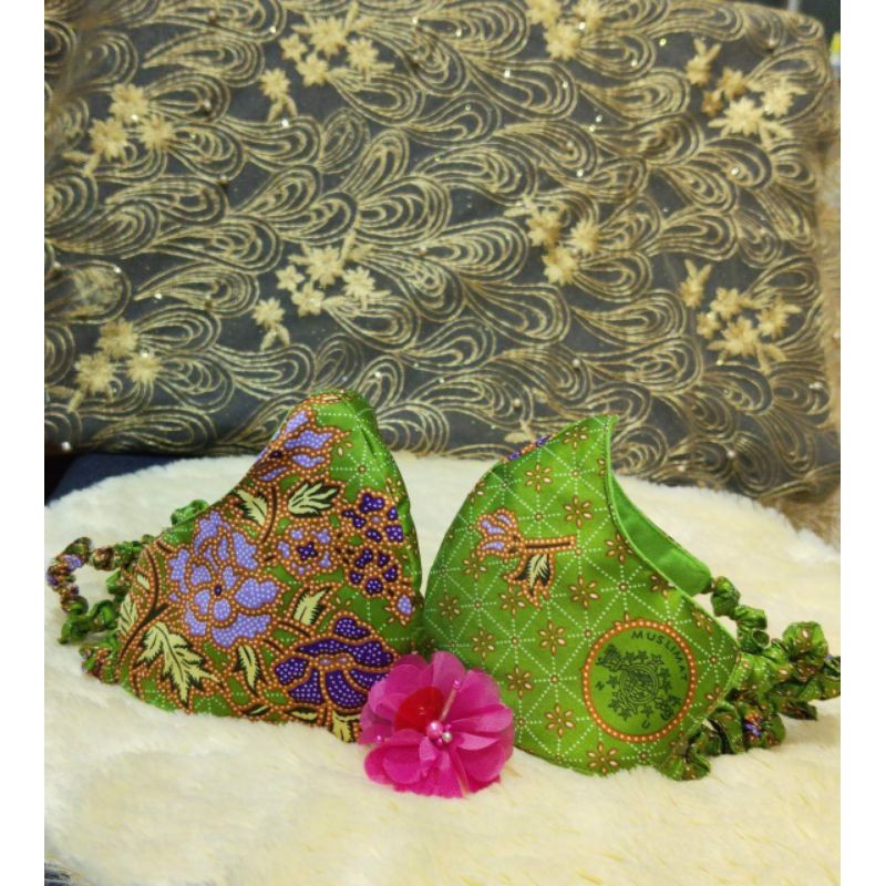 masker batik muslimat NU 3 ply