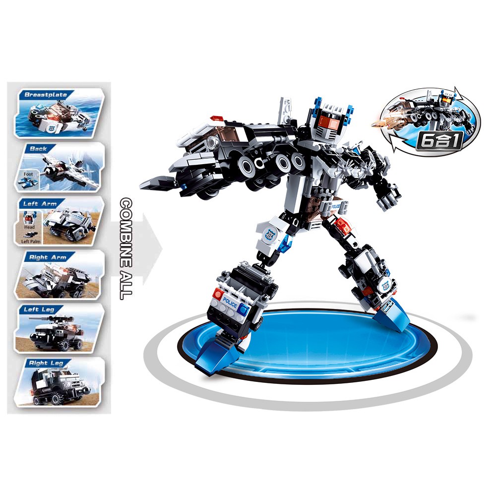 Mainan Lego Sluban Robot Police 8 in 1 M38-B0635 Original Import Berkualitas Bagus Murah