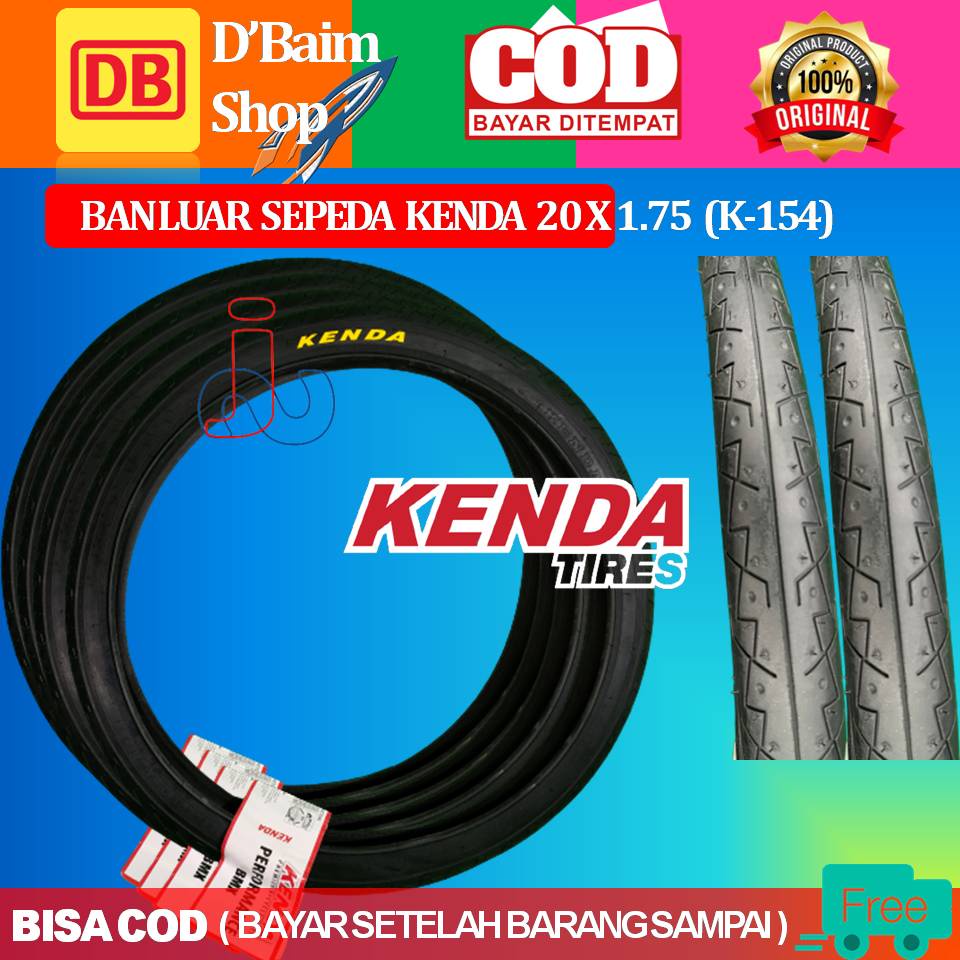 Ban Luar Sepeda Kenda Ukuran 20*1.75 Type K154 Ban Luar Sepeda Mini lipat Minion