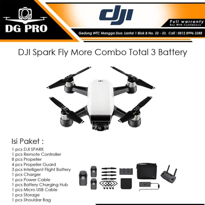 Original  Dji Spark Combo Paket Extra 1 Battery (Garansi Resmi) - Drone Spark - Kuning Terbaru