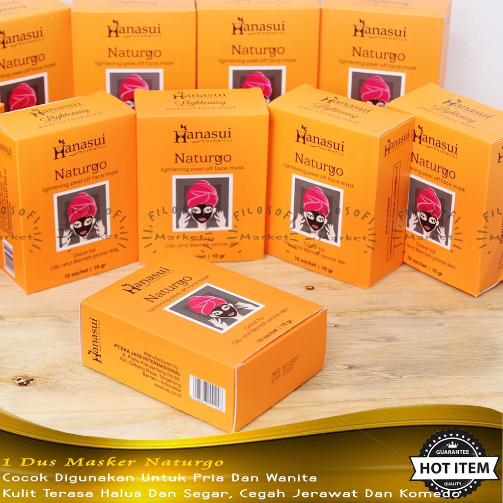 Hanasui NaturGo 1Dus Masker Hitam Pria Wanita Cewe Cowo Wajah Sehat Dan Segar