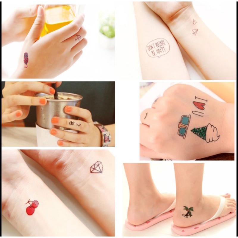 Tatto Temporer Korea Sticker Motif / Tatto Sticker Gaya Korea / Tatto Waterproof Semua Umur