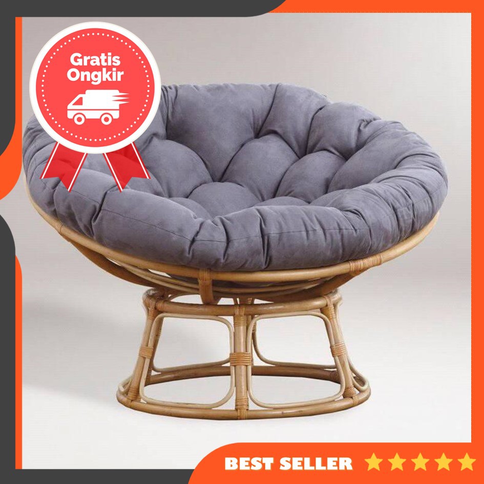 FREE ONGKIR Kursi Santai Papasan Rotan Alami Nyaman FREE ONGKIR Kursi Santai Papasan Rotan Alami Nyaman