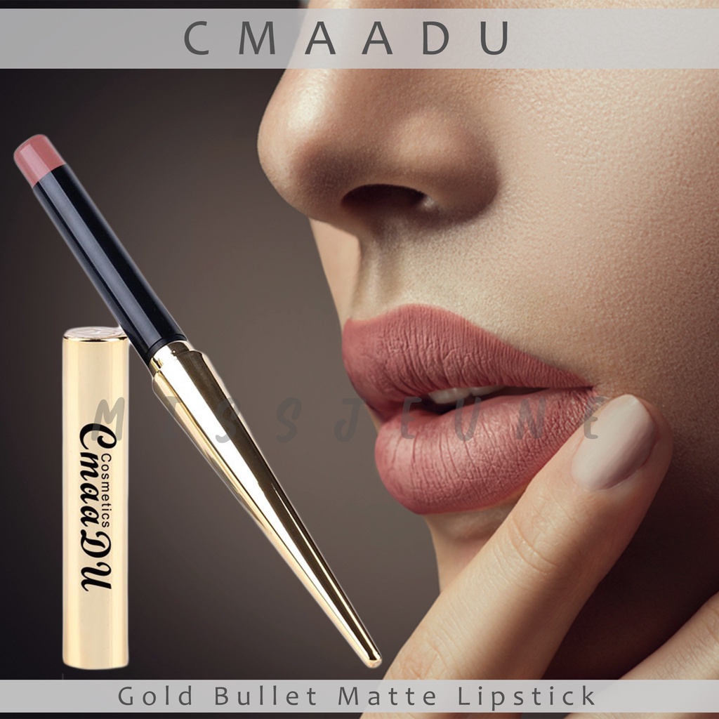 COD ORIGINAL CMAADU Gold Bullet Matte Lipstick Lipstik Warna Gold Bentuk Peluru