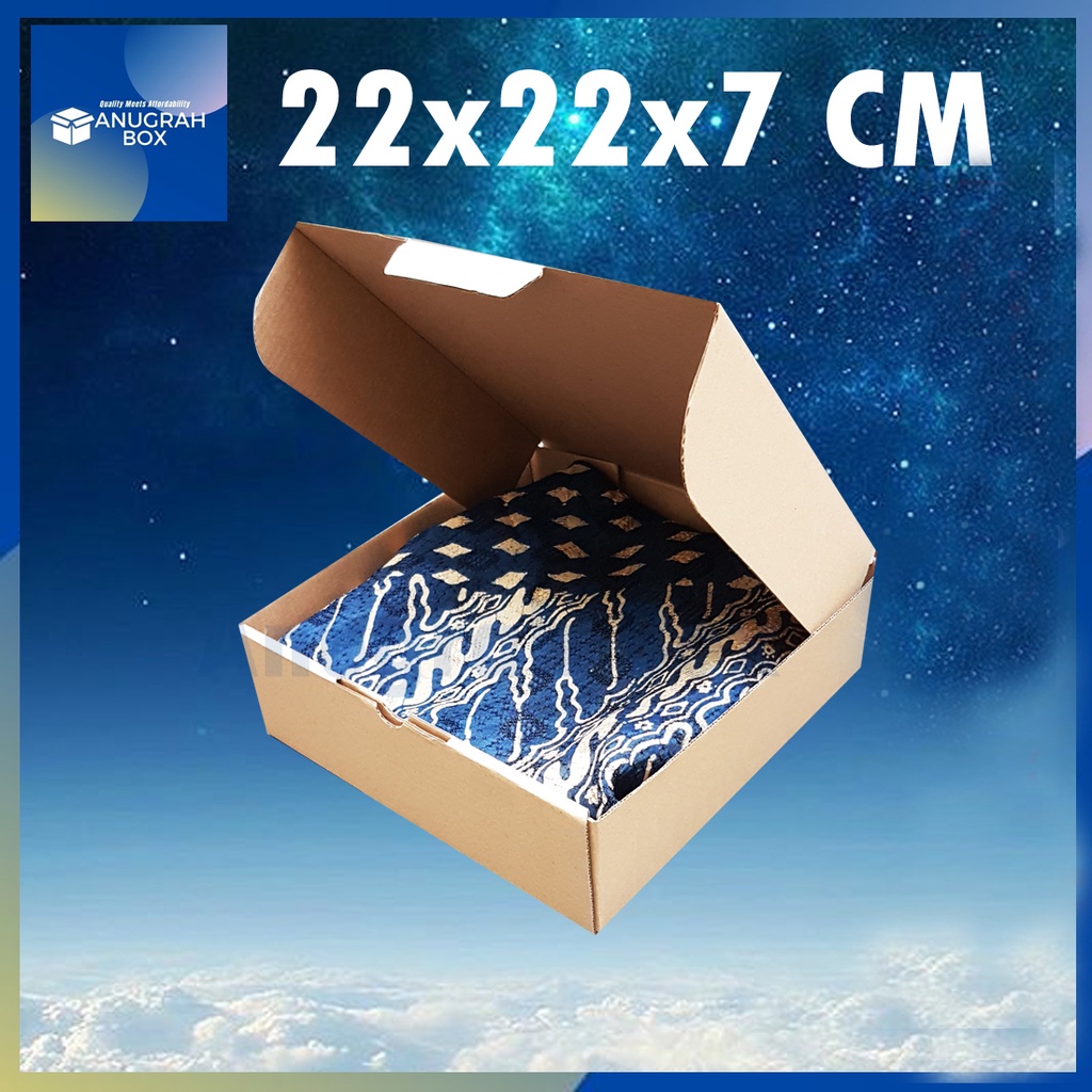 

Kardus dus 22x22x7 cm (ECER) Die cut box pizza donut packing untuk kotak aksesories hampers kue