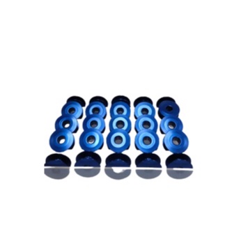 25 Bobbins + Case Spulll Spool Aluminium / Bobbins Mesin Jahit High Speed - EMAS SILVER,BIRU-BIRU SAFIR