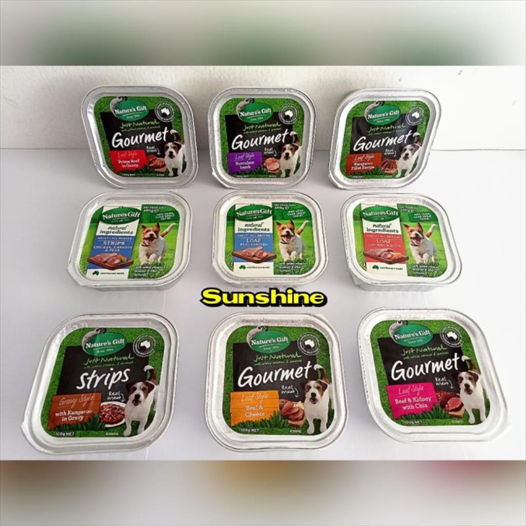 Nature`s Gift Gourmet Tray 100gr All Varian - Makanan Basah Anjing