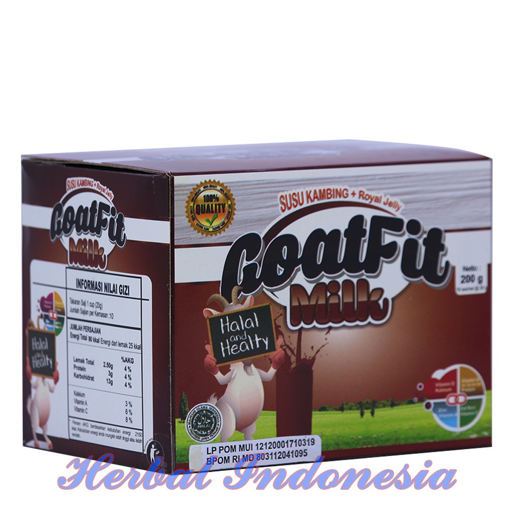 Susu Kambing Etawa plus royal jelly Goatfit Milk 10 SACHET / Goat Fit COKLAT