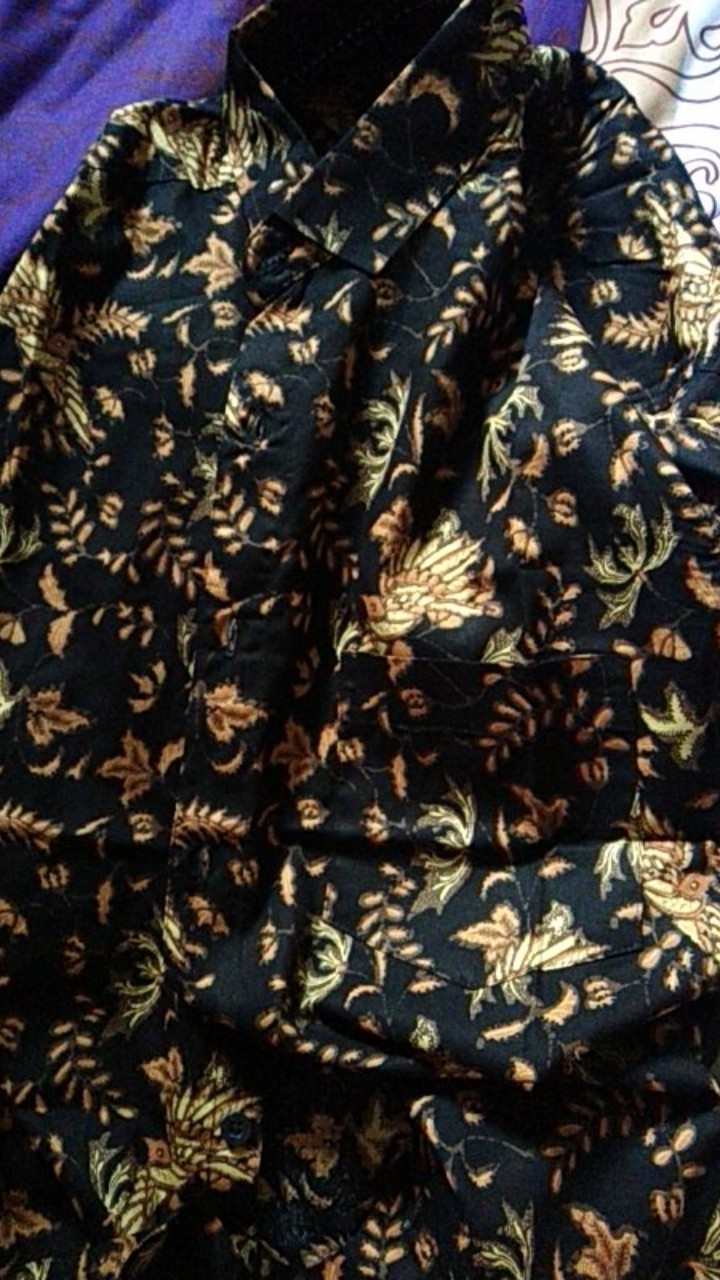 [gridline - S065 Red Brown & Light Brown] Kemeja Batik Slimfit Pria Katun Lengan Pendek M-xxl