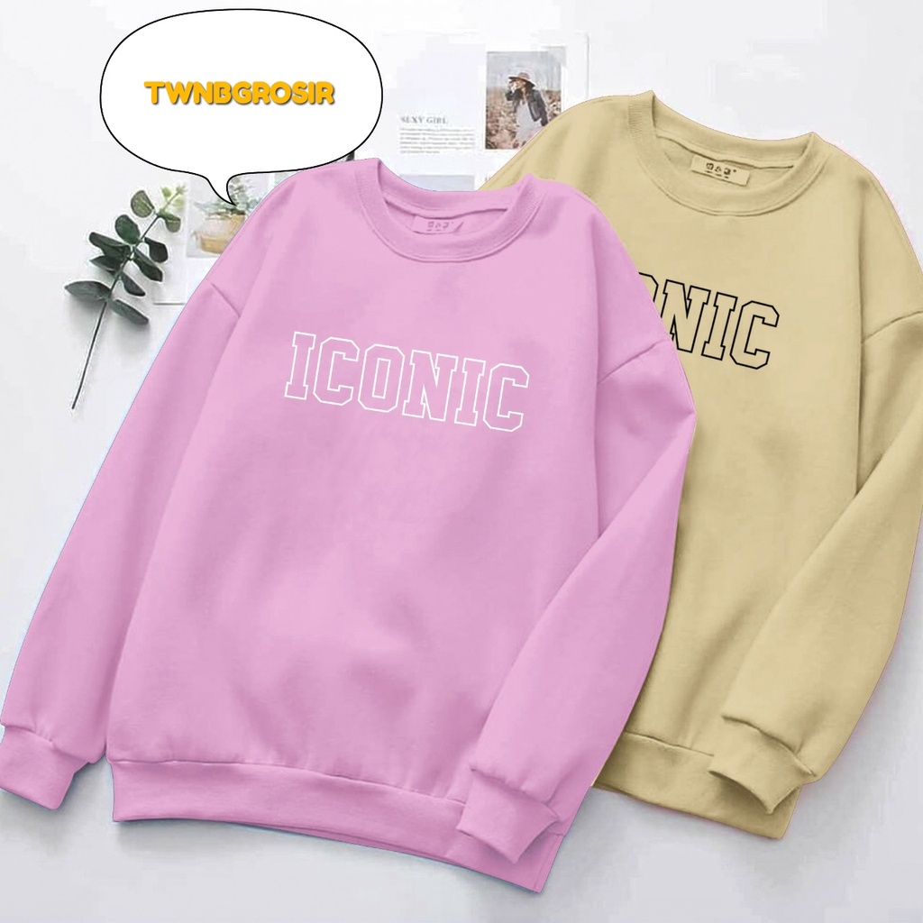 SWEATER CREWNECK ICONIC SWEATER WANITA / SWEATER WANITA TEBAL