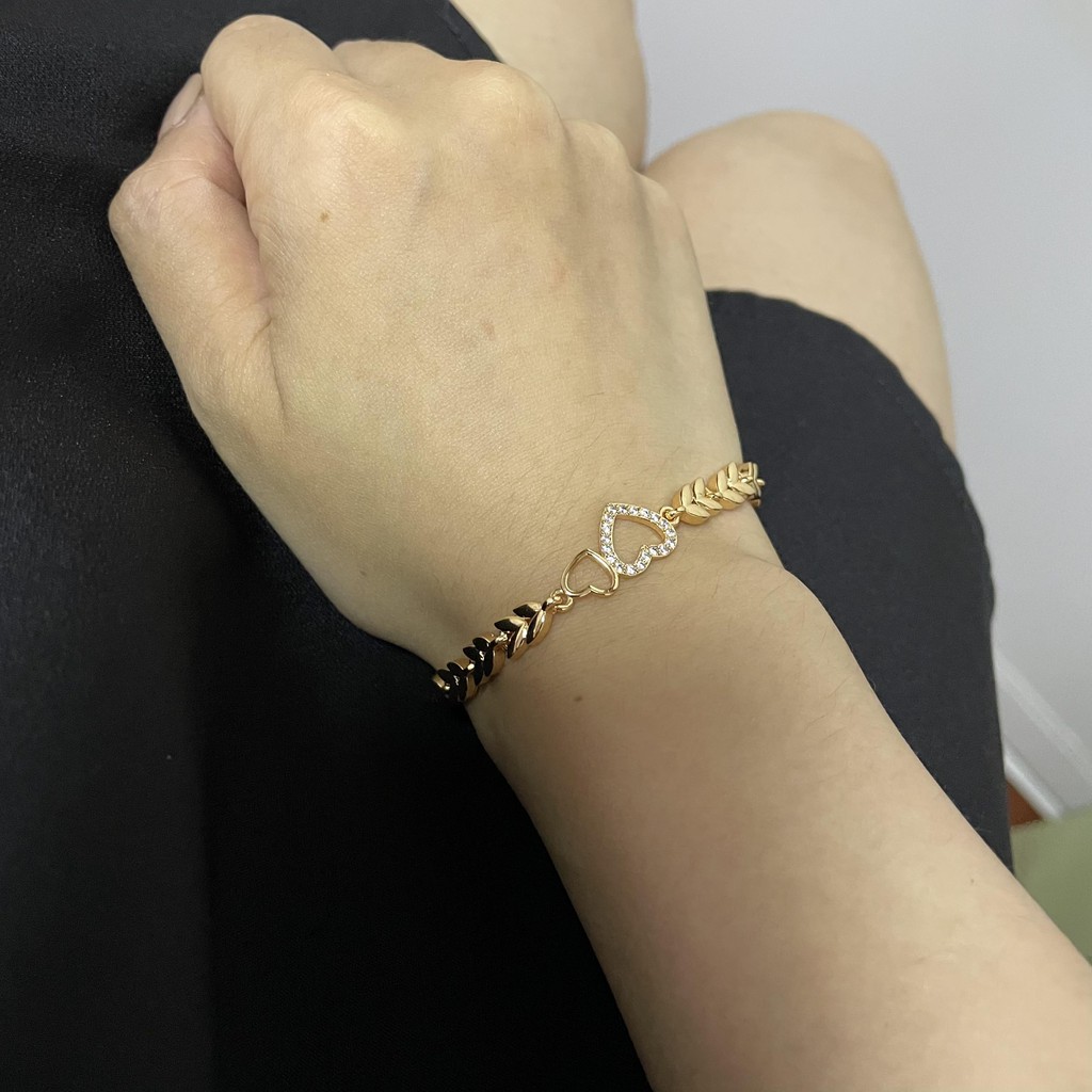 Gelang Wanita Korea /Gelang Rantai Titanium Emas/Gelang Titanium Wanita / Gelang Murah /  Gelang Kekinian / Gelang Wanita Murah D232