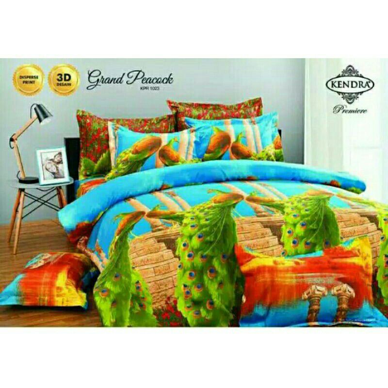 BEDCOVER + SPREI RUMBAI 180X200 KENDRA PREMIER GRAND PEACOCK