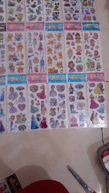 Stiker Anak Lucu Sticker Timbul Aneka Motif Murah Karakter