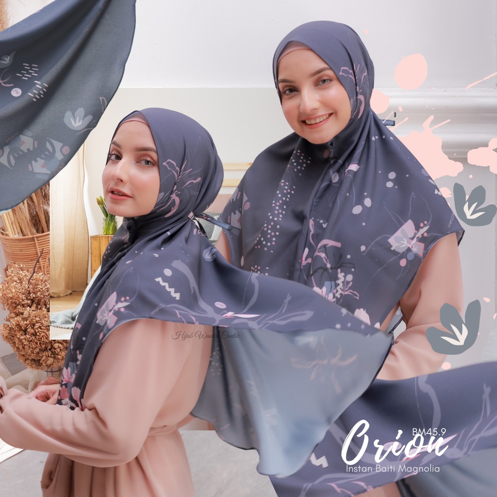 Hijabwanitacantik - Instan Baiti Magnolia | Hijab Instan | Jilbab Instan Bergo Exclusive Printing-1