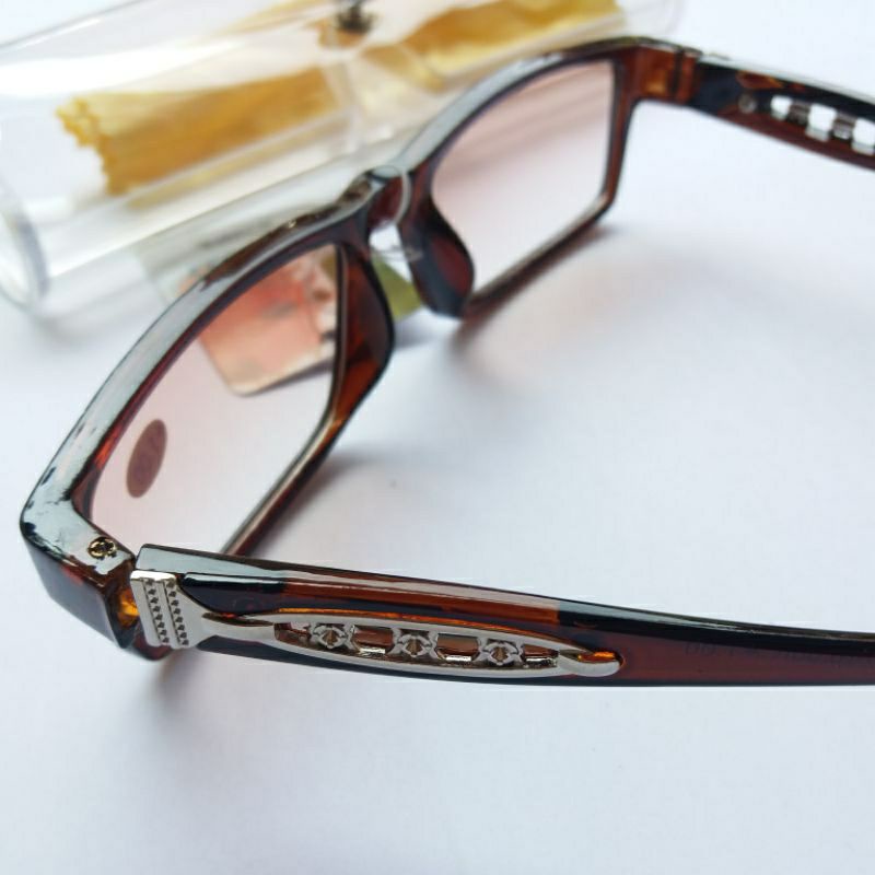COD Kacamata Baca Lensa Plus (+) 2 Fungsi Baca dan Jalan +1.00 s/d +3.00 Frame Coklat FREE CASE &amp; LAP Kaca mata Rabun Dekat Kacamata Plus Reading Glasses