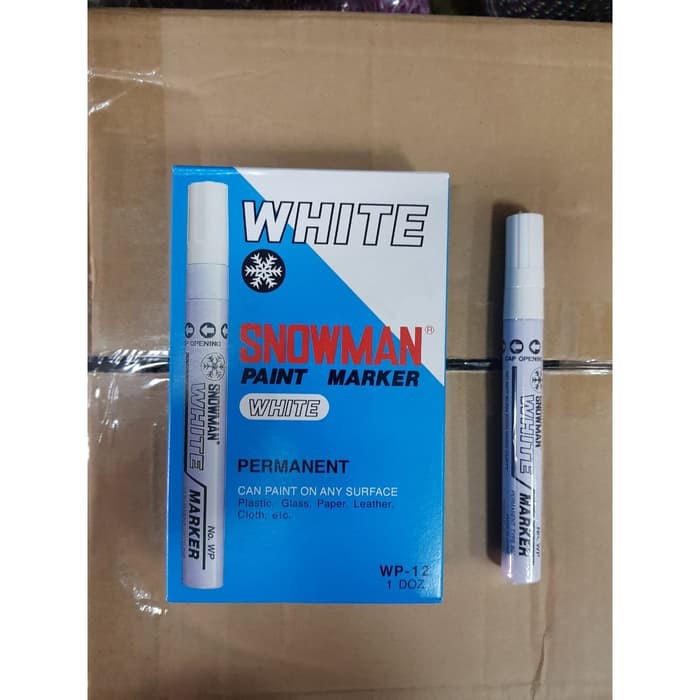 

Grosir Spidol Putih Permanent / Paint Marker White /Snowman Elegan