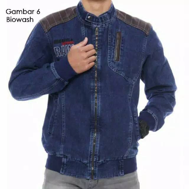 [SIAP KIRIM] JAKET JEANS PRIA ORIGINAL ROCAFELA DENIM FJ03 BADJATEX ROCAVELA ROCAFELLA BORDIR DADA