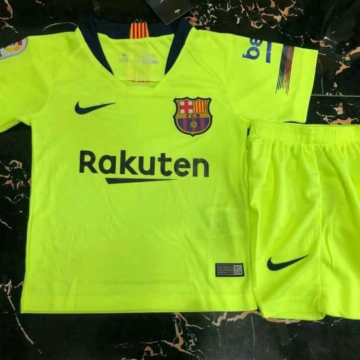 JERSEY BOLA BARCELONA BARCA AWAY KIDS 2018/2019 GRADE ORI