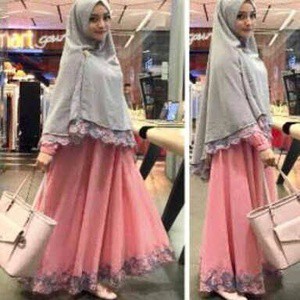 Biar Kekinian Pakai - Syar'I  Lira Virna / Baju Syar'I / Hijaber / Alfirna Syari Pink