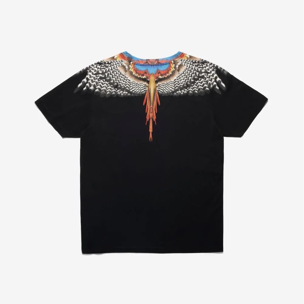 Mrcelo Burlon SS21 Grizzly Wings Tee Black/Orange BlacK 100% Authentic