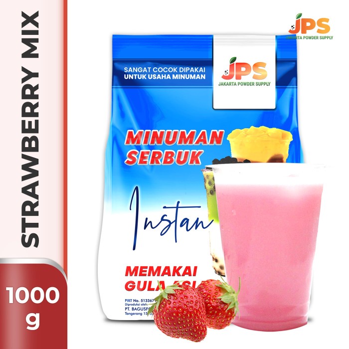 

DISKON - (BISA COD) Bubuk Minuman Strawberry Mix Powder Instan JPS Gula