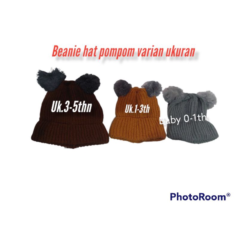 Pompom anak Polos 3 ukuran