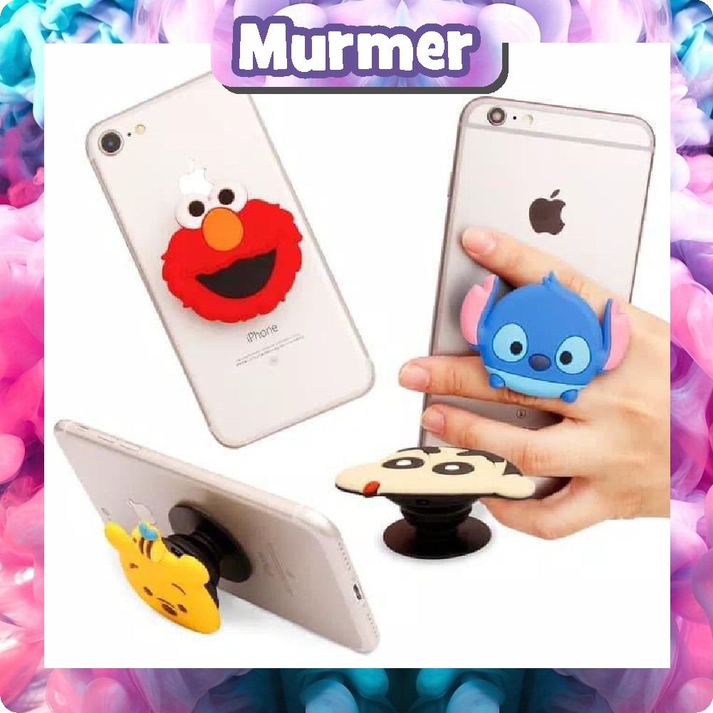 MurmerOfficial R112 Popsocket 3D HP Karakter Pop Socket Motif Cute Lucu Stand HandPhone Holder