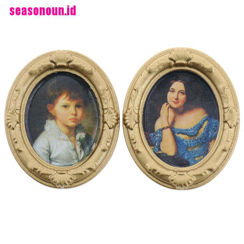 (seasonoun) Miniatur Lukisan Dinding Skala 1: 12 Untuk Dekorasi Rumah Boneka
