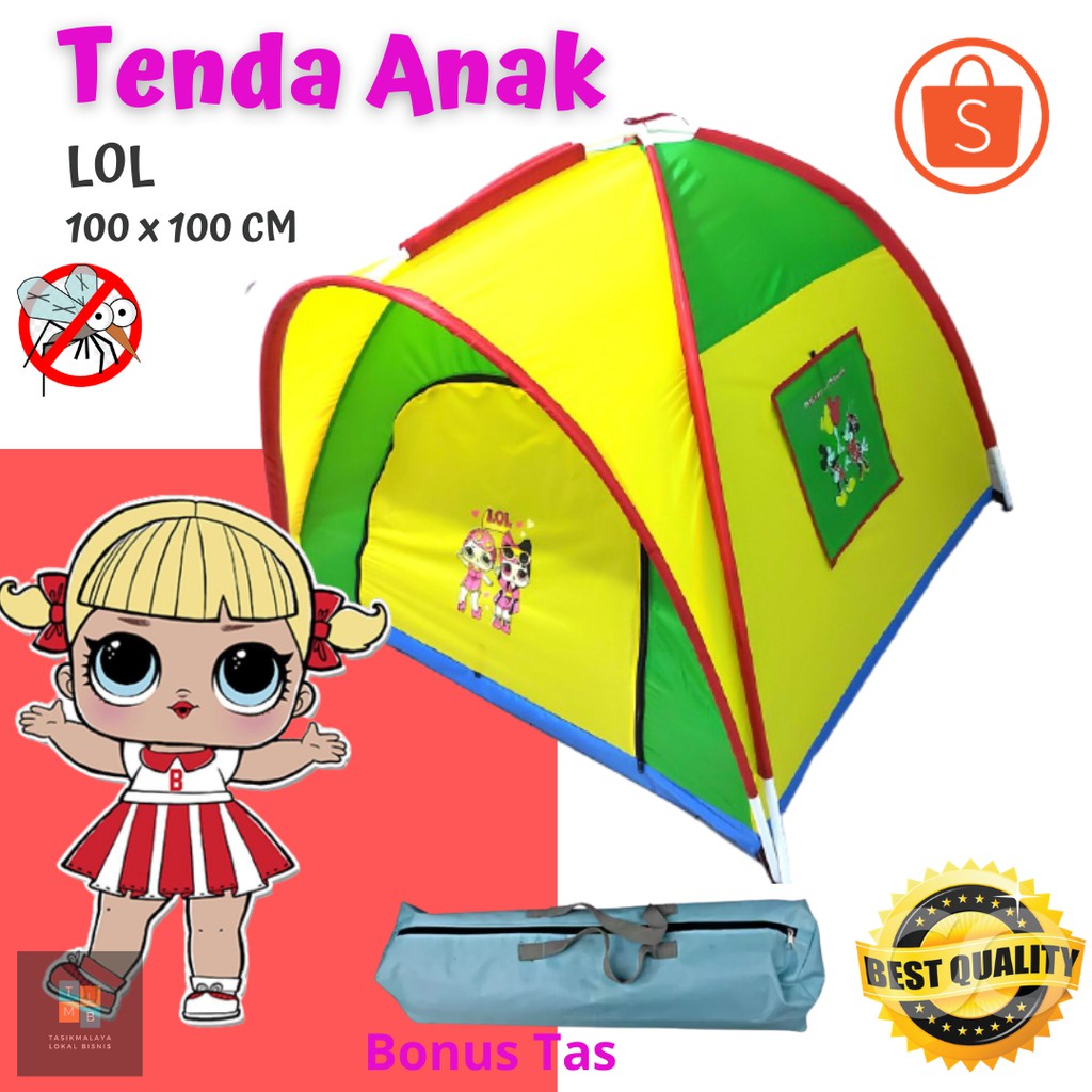 Tenda Anak Karakter LOL Ukuran 100 x 100 cm - Tenda Anak Camping - Tenda Anak Murah Parasut