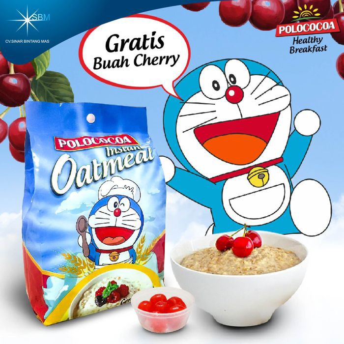 

Oatmeal Instant 400 gr Doraemon Polococoa GRATIS CHERRY buah ceri