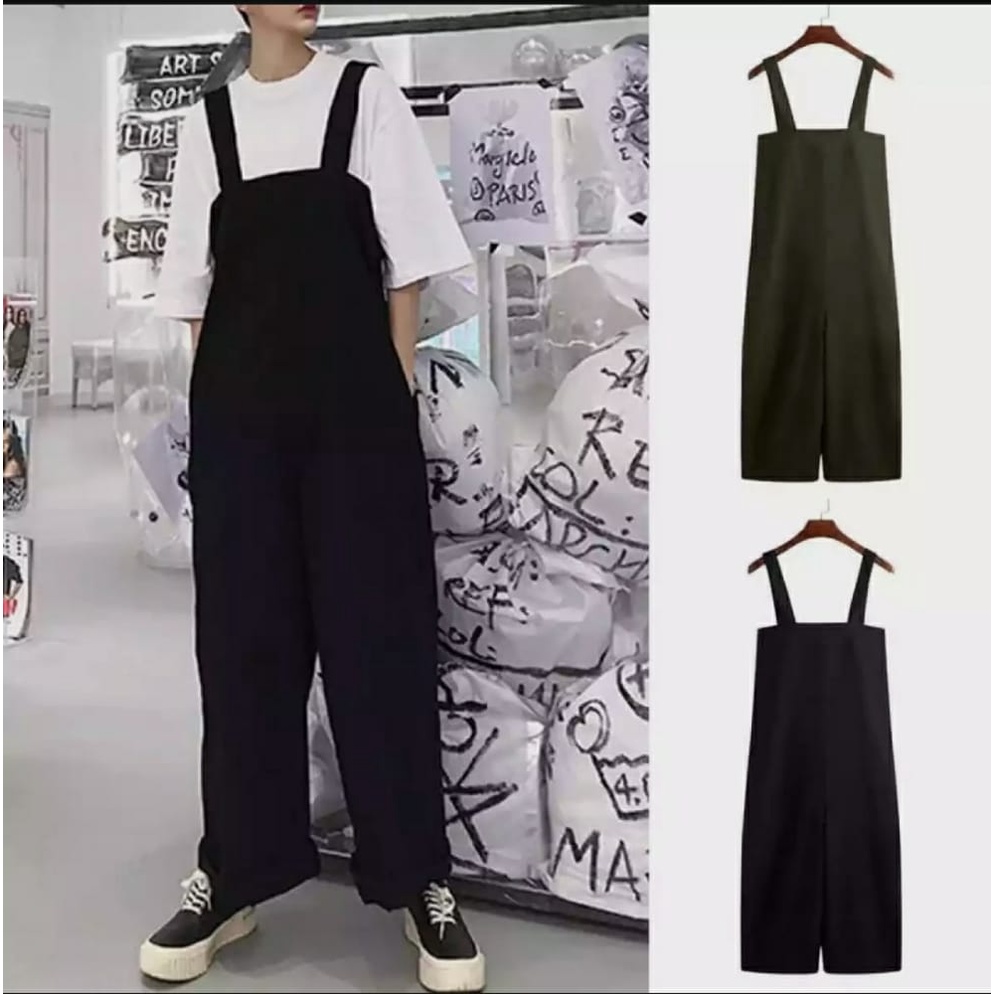 Overall over size sweding cotton  //overall pria wanita ukuran besar