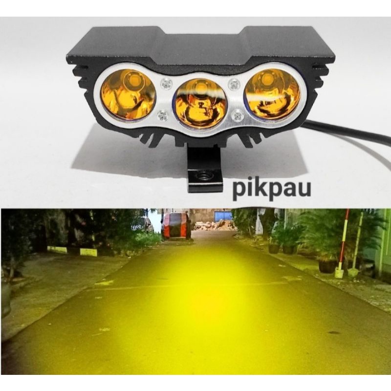 Lampu Tembak Sorot Motor Mobil LED CREE Mini Owl Ultrafire 3 Mata bahan censi led putih/led kuning