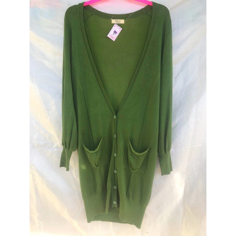 PRELOVED LONG OUTER ARMY / LONG CARDI RAJUT / CARDIGAN PANJANG / KARDIGAN