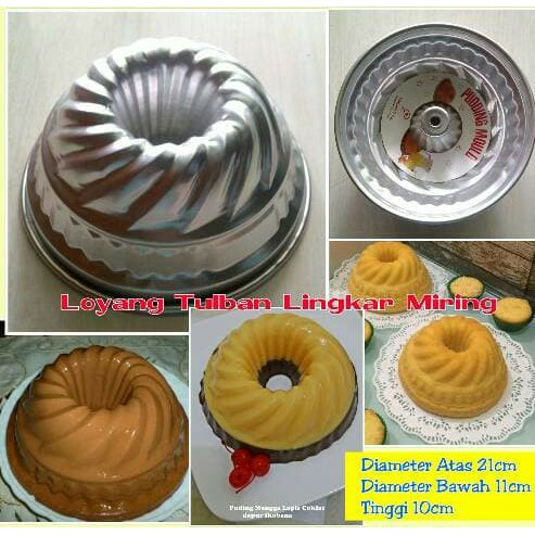 Loyang Tulban Cetakan Puding Bolu Sifon Cake Ulir Alumunium Press ck816