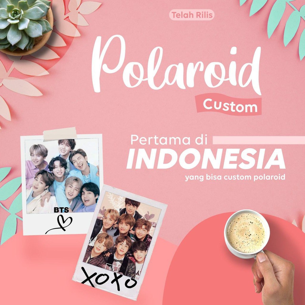 CUSTOM FOTO POLAROID GLOSSY PREMIUM - FREE DESAIN FRAME PUTIH & MOTIF / BISA EDIT SENDIRI MIN 20