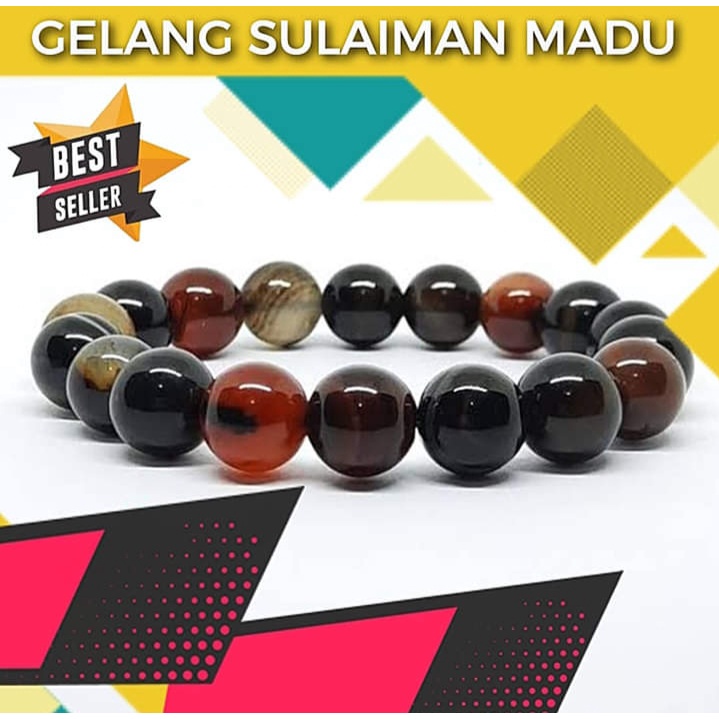 GELANG BATU AKIK SULAIMAN MADU ORIGINAL