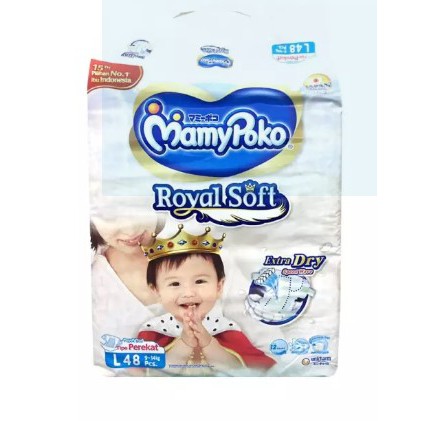 Mamypoko Popok Perekat Royal Soft NB62 / S60 / M56 / L48 / XL40 / XXL32