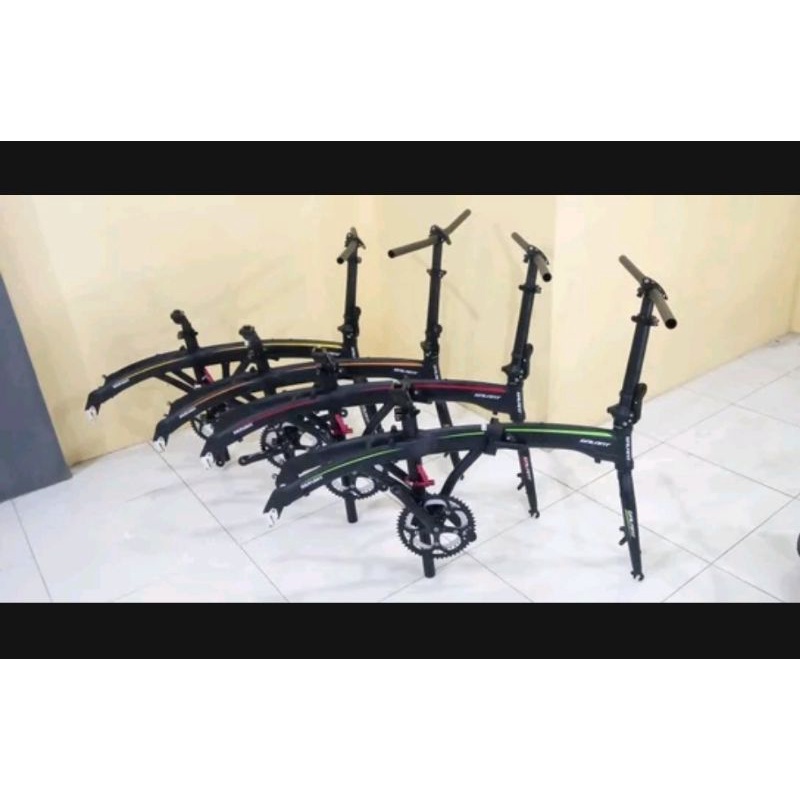 Frame Set Banyak Bonusnya Sepeda Lipat Seli Folding Bike Merk Galant Material Full Alloy Alumunium Sudah Dapet Handlepost Handlebar stang Headset Fork Crank BB Adaptor FD Seatpost Seatclamp Seli mosso f3 dahon ion fnhon