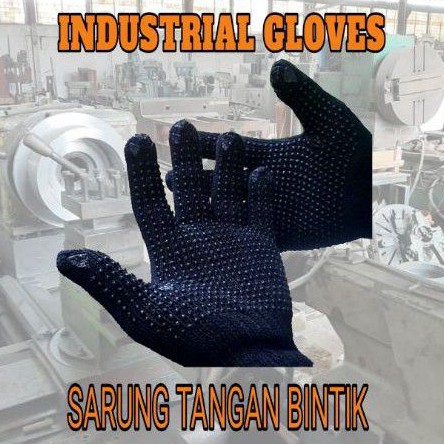 SARUNG TANGAN RAJUT BINTIK HITAM READY