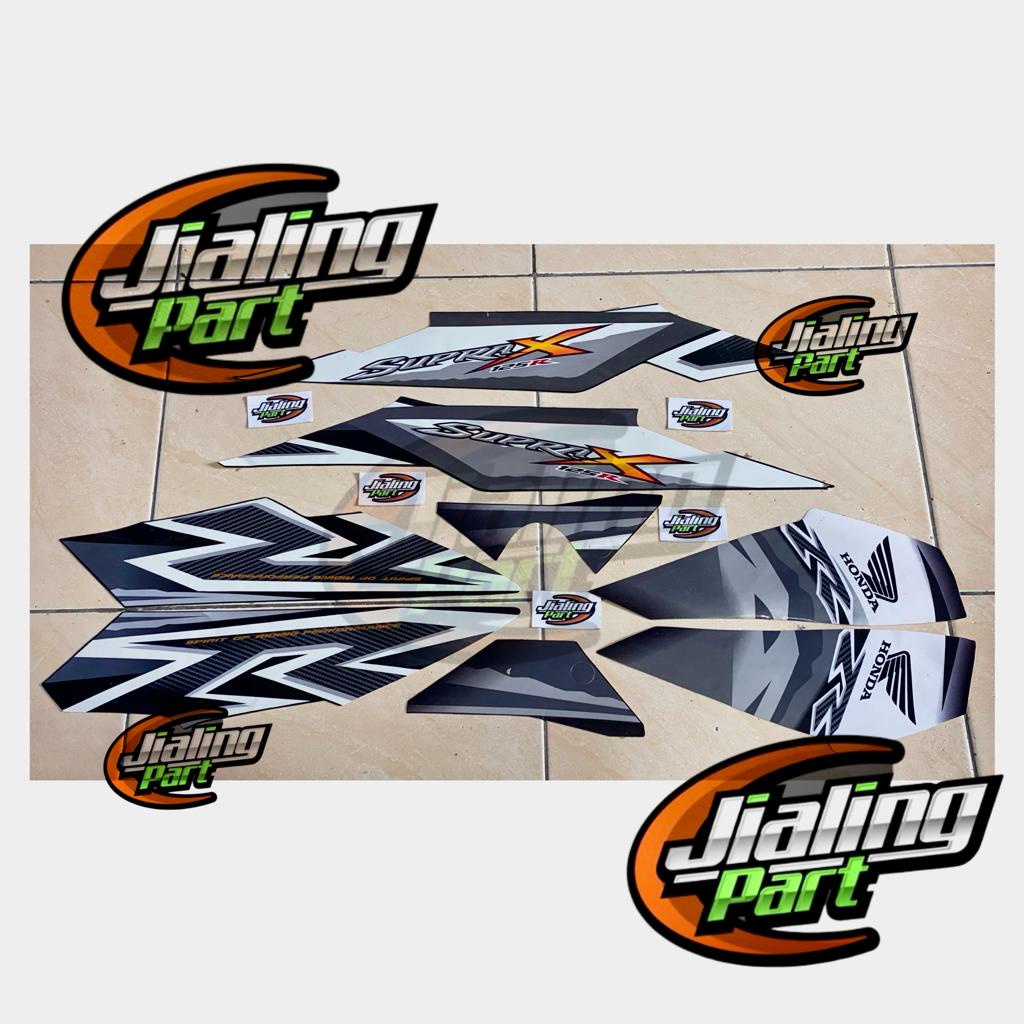 Striping Honda Supra X 125 2011 putih stiker Lis body motor Supra X 125
