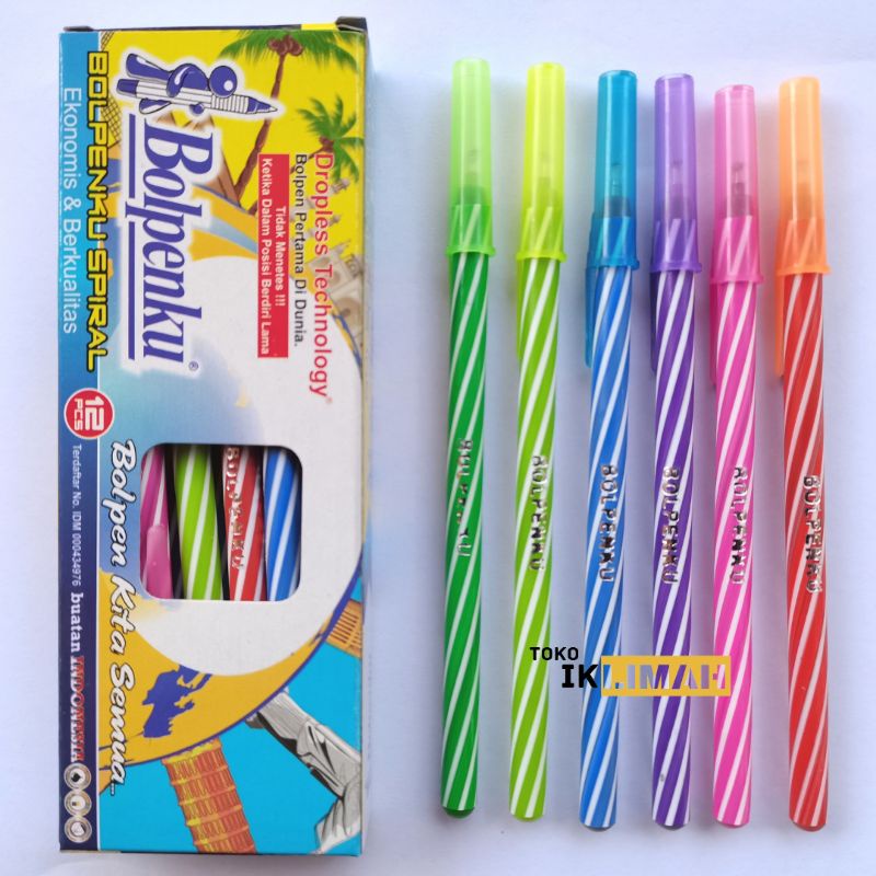 

Pulpen BOLPENKU Spiral 0.7 mm Hitam / Pena / Ball Pen / 1 BOX 12 PCS